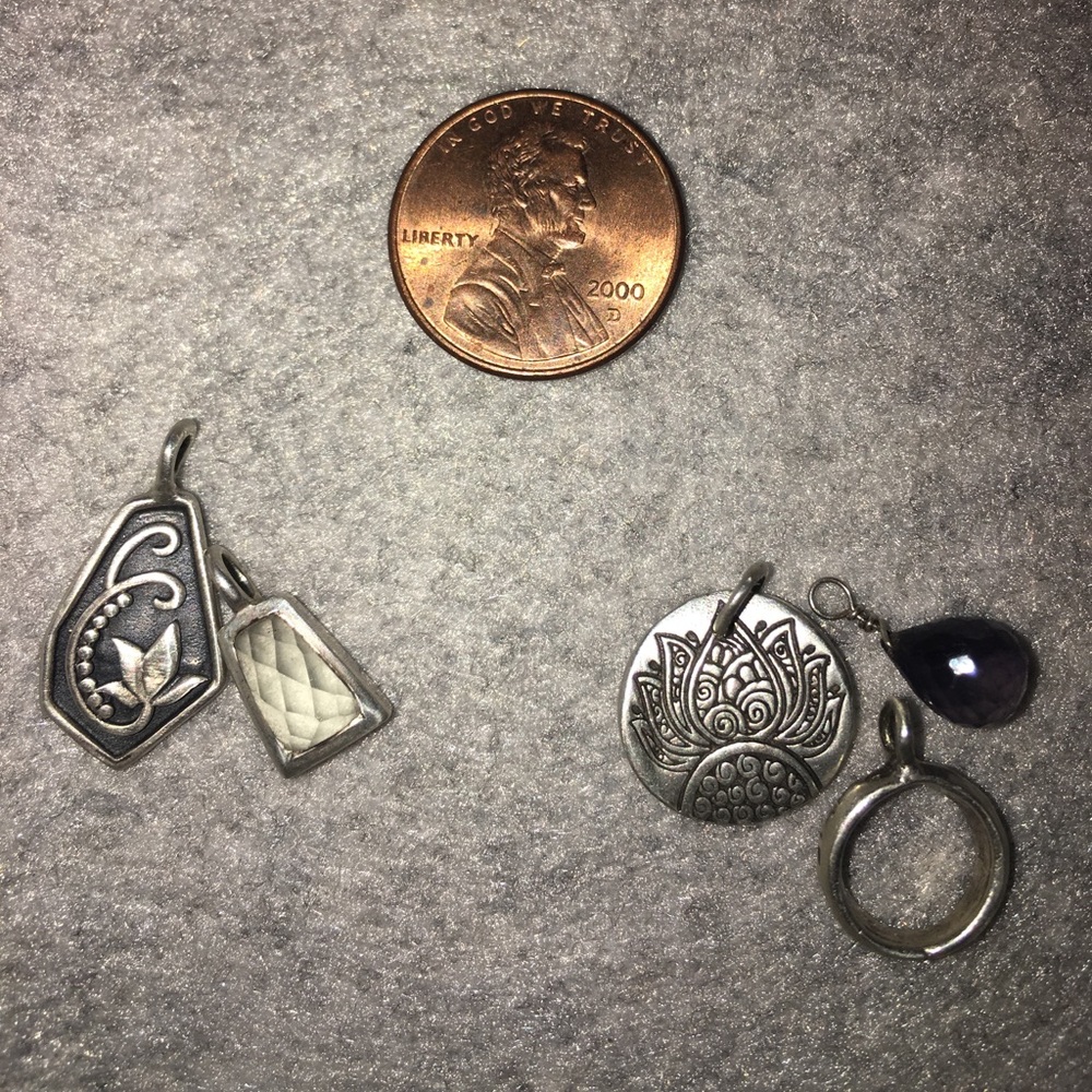 Satya sterling silver pendants lotus disc, ring